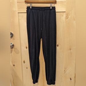 Black Casual Drawstring Pants